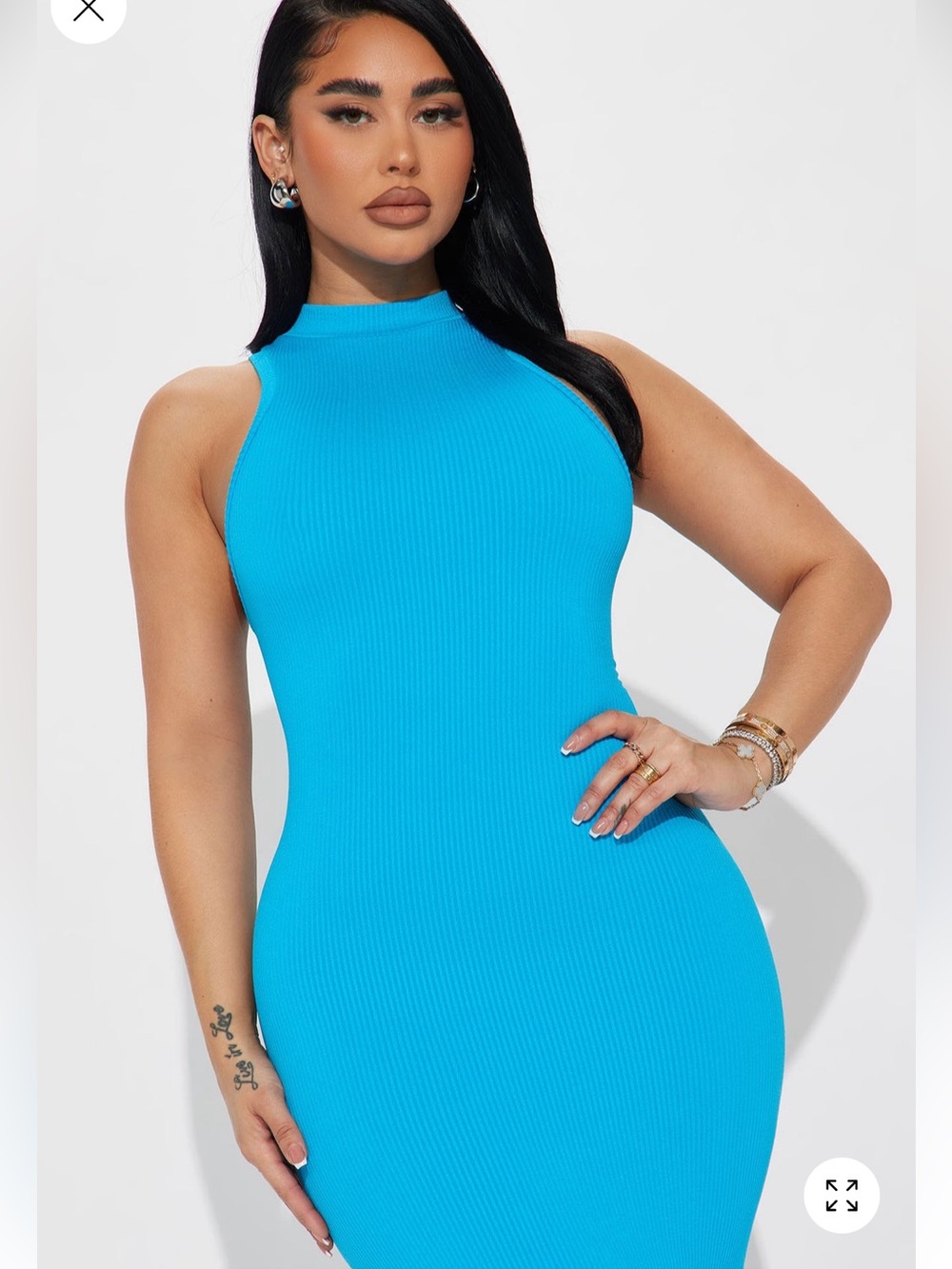 Fashion Nova Sleeveless Ribbed Maxi Dress in Bright Blue - Picture 2 of 7